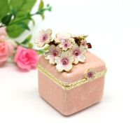 SHINNYGIFTS Wedding Favor Jewelry Box Flower Style Enamel Metal Trinket Box