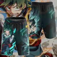 Anime My Hero Academia Graphic Board Shorts ผู้ชายฤดูร้อน 3D พิมพ์ Hawaii Beach Shorts Hawaii Surf Shorts กางเกงว่ายน้ำ ชุดว่ายน้ำ