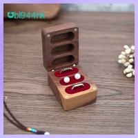 UBL944NK ทำจากไม้ กล่องเครื่องประดับอัญมณี เรโทร เคสของขวัญ ที่วางของ คุณภาพสูงมาก ที่นั่งสามที่นั่ง กล่องเก็บแหวน การหมั้นหมาย