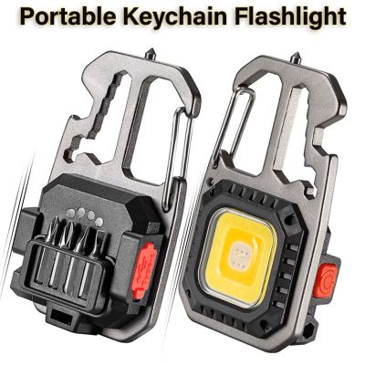 Multifunction LED Flashlight Portable Work Light Screwdriver Emergency Wrench Hammer Outdoor Camping Light Bottle Opener Lamp Rechargeable Flashlights