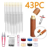 12/24/43Pcs Blind Needle Elderly Needle-side Hole Hand Household Sewing Stainless Steel Sewing Needless Threading Apparel Sewing Knitting  Crochet