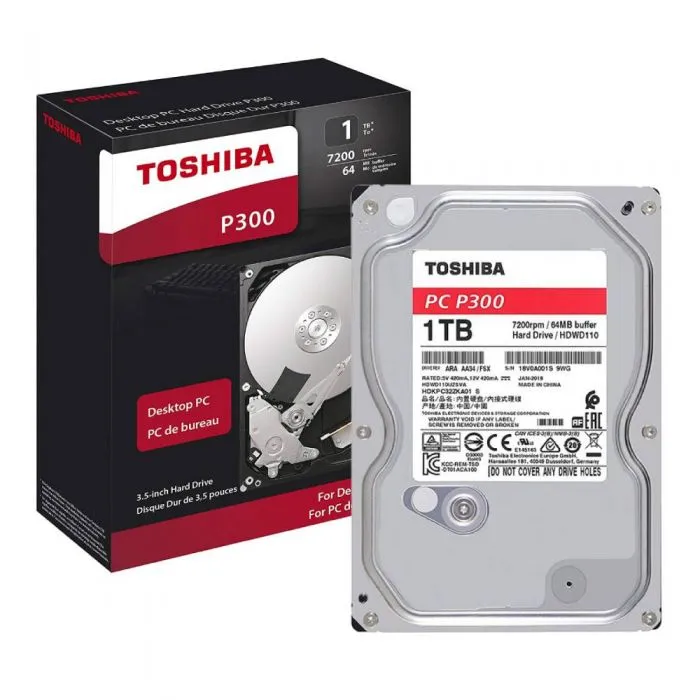 1 TB HDD TOSHIBA P300 (7200RPM 64MB SATA-3) HDWD110 | Lazada.co.th