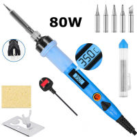 80W 220V Soldering Iron with LCD Screen Display, Adjustable Temperature Welding Tool with ON-Off Switch, Soldering Tips