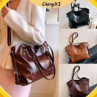 CHONGXI จุได้มาก กระเป๋าถือหนัง PU พร้อมสายคล้องไหล่ มัลติฟังก์ชั่ กระเป๋า Crossbody ถุงเก็บสัมภาระ กระเป๋าโท้ท