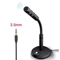 USB Desktop Microphone Mini Notebook Computer 3.5mm Microphone Studio Speech Mic Stand Holder For Pc