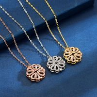 2022 Classic Fashion Ladies Love Clover Pendant Necklace Exquisite Micro-Inlaid Lucky Jewelry Girls Anniversary Wedding Gift