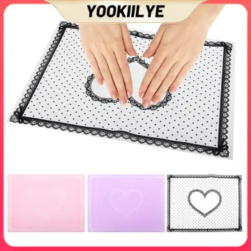 nail art Manicure Table Mat black, [Foldable] [Washable] Manicure Tools,Can  Be Cleaned and Easy to Carry,Wear-Resistant Nail Polish Hand Holder Nail  Salon Tools