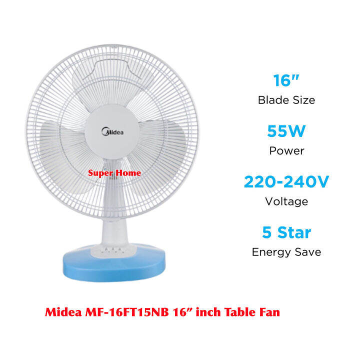 Midea Table Fan MF16FT15NB ((16 inch)) Table Fan Lazada