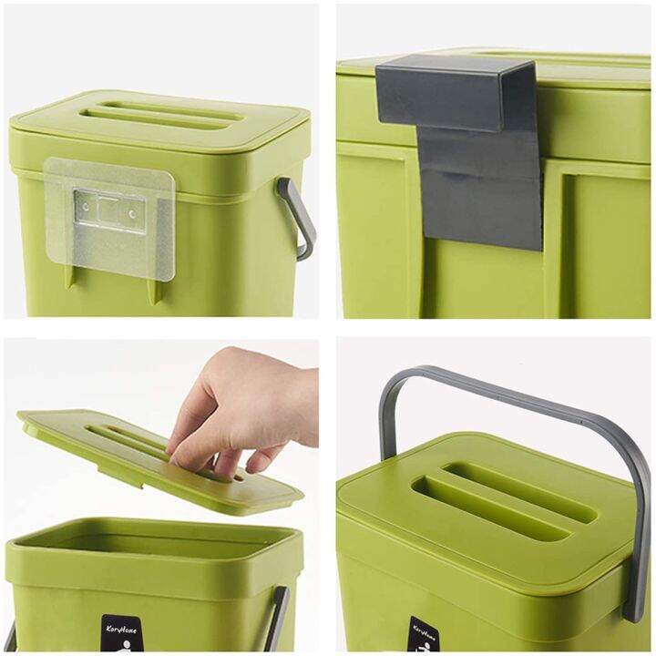 hot-trash-bin-wall-hanging-garbage-can-5l-compost-with-lid-mountable-for-indoor-outdoor