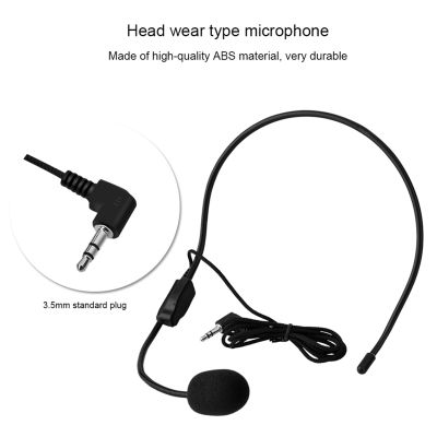 [Easybuy88] ไมโครโฟนแบบมีสายแบบสวมหัวขนาด3.5มม. สำหรับลำโพงขยายเสียงไมโครโฟนคอนเดนเซอร์ขนาดเล็ก