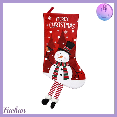 Fuchun ถุงซานตาความจุมากถุงเท้าซานต้าถุงเท้าคริสต์มาส,ตกแต่งคริสต์มาสคริสต์มาสอีฟเครื่องประดับต้นไม้ของขวัญปีใหม่