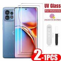 1-2PCS UV Glass สำหรับ Motorola Edge 40 Pro Moto Edge 30 Ultra Fusion X30 Pro X40ฝาครอบป้องกันหน้าจอกระจกนิรภัยฟิล์มกาว