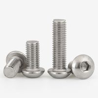 10pcs M6 Allen half round head screw hexagon socket screws pan bolt mushroom bolts 316 stainless steel 8/14/16/18/20-50mm length Nails Screws  Fastene