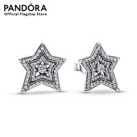 Pandora Star sterling silver stud earrings with clear cubic zirconia เครื่องประดับ ต่างหู ต่างหูเงิน ต่างหูสีเงิน เงิน ต่างหูดาว ดาว ต่างหูแพนดอร่า แพนดอร่า