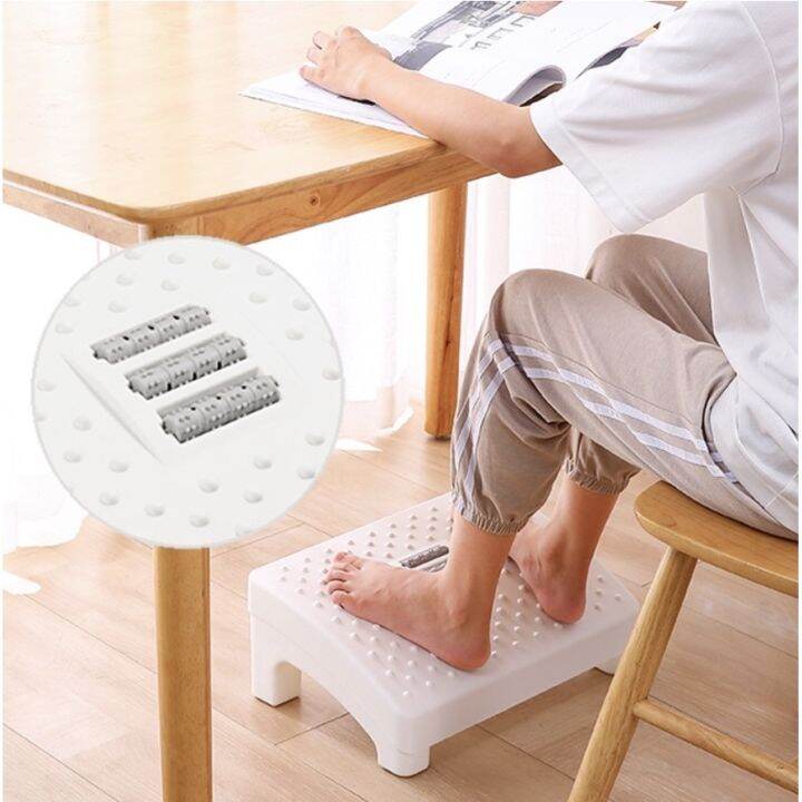 【COD】d8c5fav 7D Footrest with Massage Rollers Under Desk Foot Rest
