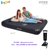 Intex ส่งฟรี ที่นอนเป่าลม 5 ฟุต (ควีน) มีที่หนุนหัวในตัว 1.52x2.03x0.23 ม. รุ่น 66769 + ที่สูบลมดับเบิ้ล ควิ๊ก วัน