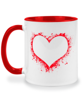 แก้วชง heart love red heart หัวใจ รัก หัวใจสีแดง love ความรัก แก้วของชำร่วย แก้วมัค twotone coffee mug แก้วสองสี แก้วสกรีน แก้วกาแฟ เหมาะเป็น ของขวัญ ของที่ระลึก ของขวัญวันเกิด