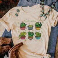 Cactus เสื้อผู้หญิงลายฮาราจูกุเสื้อลายอะนิเมะเด็กผู้หญิง Y2k ตลก