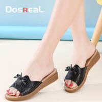 Slides Fashion Genuines Leather Beach Shoes shoes Flat Heels Flip Flops Barefoot Slippers