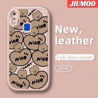 JIUMOO เคสสำหรับ Vivo Y91เคส Y97 Y1s Y91C Y95หมีสุขสันต์บางเต็มหน้าจอเคสโทรศัพท์มีลายดีไซน์ใหม่นุ่มหนังฝาปิดด้านหลังเลนส์เต็มจอเคสป้องกันกล้อง