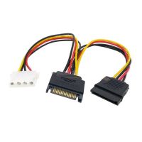 15Pin male to 15Pin IDE Molex female 4Pin power SATA female cable power cord SATA3.0 serial hard disk data cable