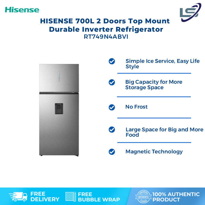 HISENSE 700L 2 Doors Top Mount Durable Inverter Refrigerator