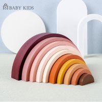 New Kids Montessori Arch Bridge Rainbow Building Blocks Wooden Toys Baby Early Education Color Cognitive Blocks Toy