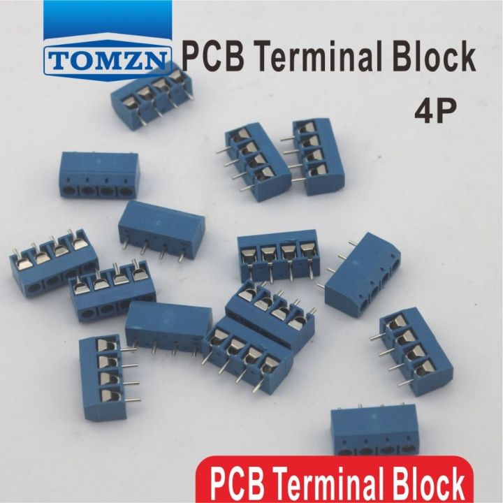 100 Pcs 4 Pin Screw Blue Pcb Terminal Block Connector 5mm Pitch Lazada Ph 