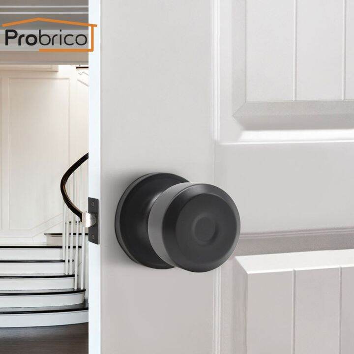 Probrico Passage lock black door handles for interior doors Front back