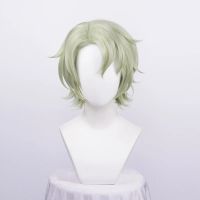 Ensemble Stars Eve Tomoe Hiyori Wig Cosplay Costume Short Matcha Curly Light Green Heat Resistant Synthetic Hair Wigs + Wig Cap