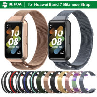 Milanese สายนาฬิกาแม่เหล็ก,สายสแตนเลสสำหรับ Huawei Band 7สายเปลี่ยนนาฬิกาข้อมืออัจฉริยะ