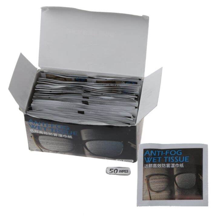 50Pcs AntiFog Wipes for Glasses Premoistened Antifog Lens Wipe