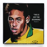 Neymar Jr. #1 เนย์มาร์ ทีมชาติ บราซิล Barcelona บาร์เซโลน่า รูปภาพ​ติด​ผนัง​ pop art พร้อมกรอบและที่แขวน ฟุตบอล​ กรอบรูป​​ รูปภาพ แต่งบ้าน