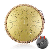 Hluru Glucophone Steel Tongue Drum 14นิ้ว15 Notes Tone Key D Ethereal Drum Hang Percussion Handpan เครื่องดนตรี