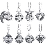 Music Chime Mexico Angel Ball Caller Locket สร้อยคอ Vintage การตั้งครรภ์ Essential Oil Diffuser Aromatherapy Necklace-GONGXI