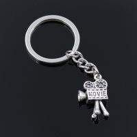 【CW】✑✤  New Fashion Men 30mm Keychain Metal Holder Chain Movie Projector 25x17mm Color Pendant