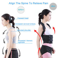 BYEPAIN Adjustable Posture Corrector Waist Shoulder ce Back Support, Back Lumbar Pain Relief Belt for Men Women Kids Back