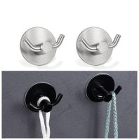 High Quality Self Adhesive Free-Punching Double Prongs Robe Hook Shower Hook Wall Hanger Towel Racks