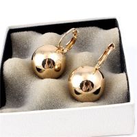 Luxury Fashion Gold Plated Earrings Big Round Ball Pendant Earrings for Women Gifts Wedding Jewelry Accessory Pendientes Mujer