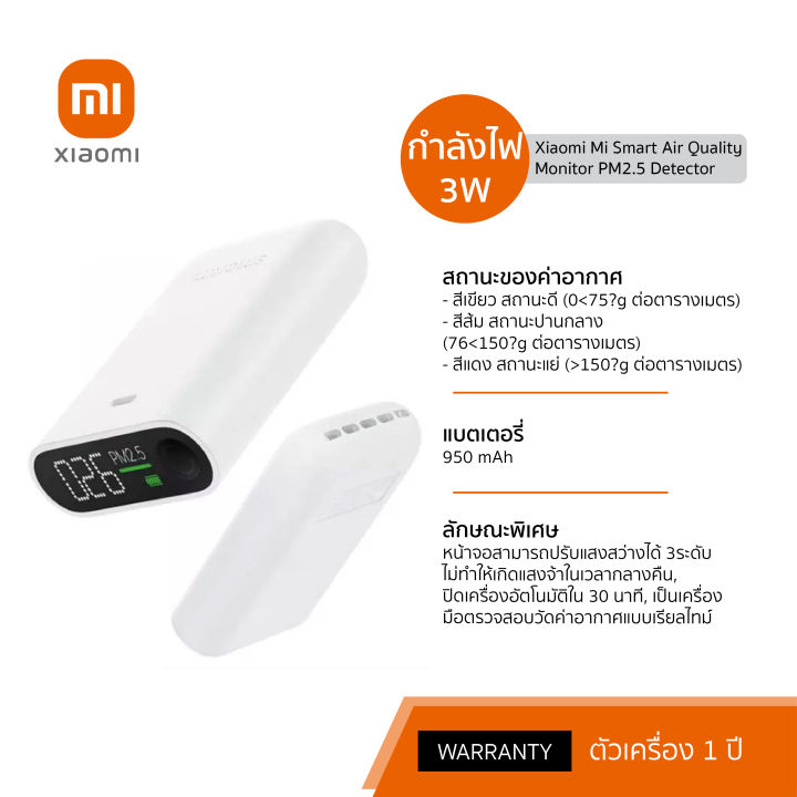 Xiaomi Mi PM 2.5 Monitor เครื่องวัดคุณภาพอากาศ | Lazada.co.th