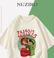 NUZIRO(พร้อมส่ง)เสื้อยืดแขนสั้น รูปแบบการพิมพ์สำหรับสาว ๆ ผ้านิ่ม เด้ง ใส่สบาย สไตล์เกาหลี #I0086