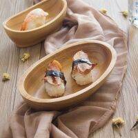 Rubber wooden boat deep dish solid wood vegetable salad bowl large medium and small sushi dish creative LOGO customize