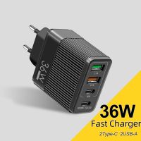 【Taotao Electronics】 4พอร์ต36W USB Type C Fast Charger QC3.0 3.1A PD 20W Quick Charging Plug สำหรับ iPhone 14 13 Pro Max Xiaomi 12 Samsung S22 POCO X4