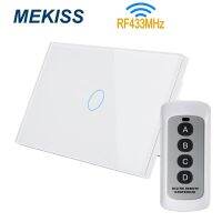 MEKISS RF สวิตช์สัมผัสแบบไร้สาย US สวิตช์ไฟมาตรฐานรองรับการควบคุมระยะไกล RF433MHZ 1gang2gang3gang สวิตช์อินเตอร์รัปเตอร์