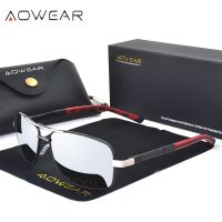 （A Decent034） AOWEAR แฟชั่น SquareMen แว่นสายตาสำหรับ /Womenshades แว่นตาพร้อมเคส