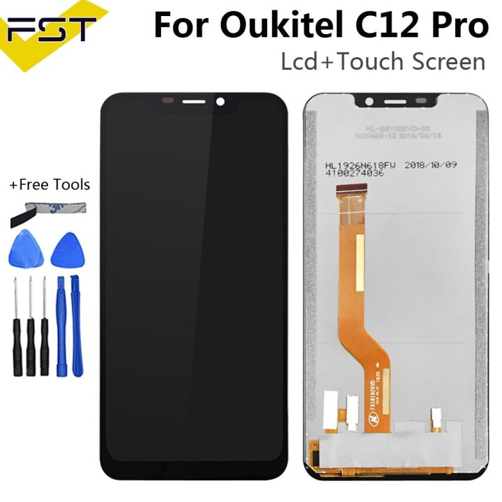 6-18สีดำสำหรับ-oukitel-c12-pro-lcd-displaytouch-screen-ประกอบหน้าจอดิจิตอลซ่อม-partstools-กาว