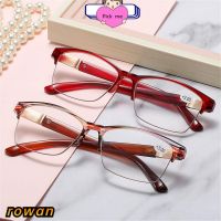 ROW Women Reading Glasses Ultralight Half Frame Presbyopic Eyewear Portable 1.0 4.0 High-definition Men Far Sight Glasses/Multicolor