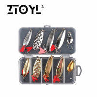 ZTOYL 10pcs Fishing Metal Spoon Lure Kit ชุดทองเงินเหยื่อล่อล่อล่อเหยื่อ