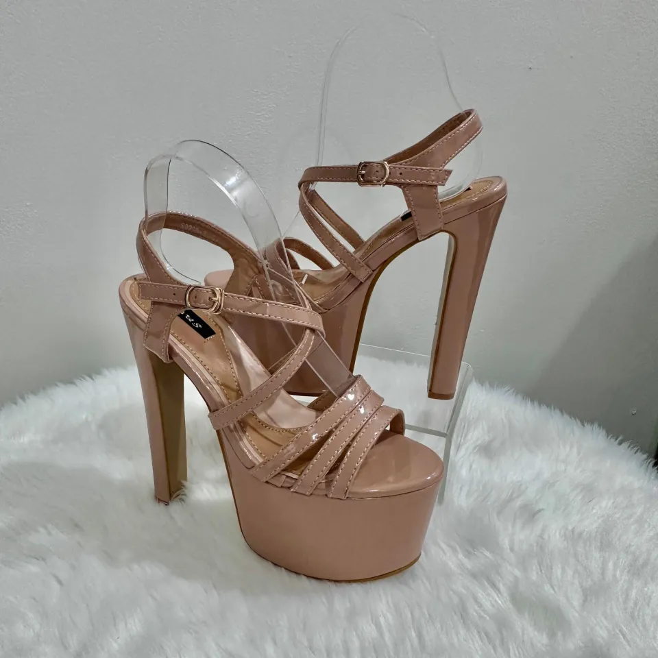 The Perfect Pair Of Heels For Pageant Queens 6-Inch Nude Colour Thick And  Chunky Heels | Lazada Ph