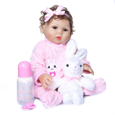 Lifelike Cute Movable Reborn Baby Waterproof Dressed Simulation Newborn Doll Full Body Curly Hair Kid Bathing Toy gifts for kids